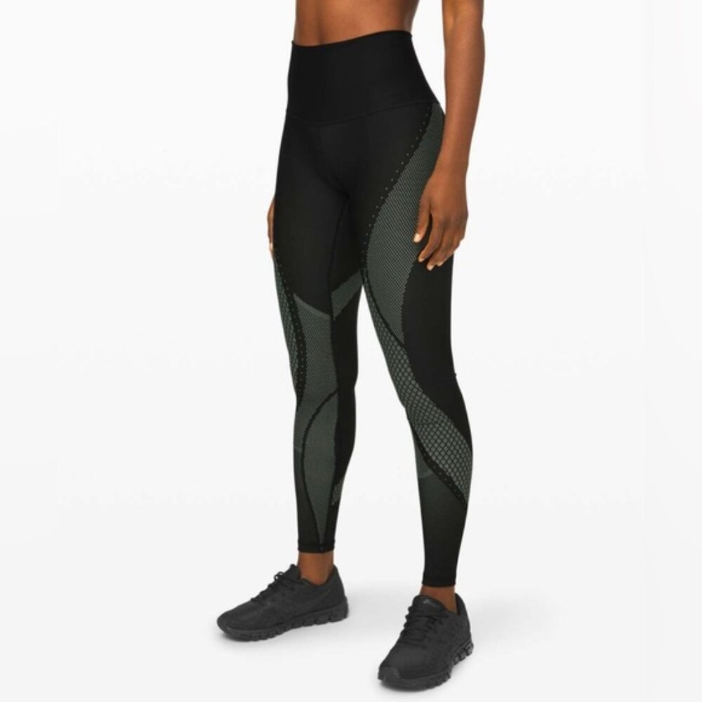 Lululemon Mapped Out High-Rise Tight 28" Black / Florid Flash
